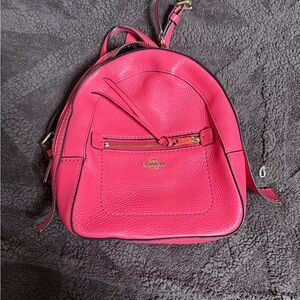 Coach Fuchsia Leather Backpack